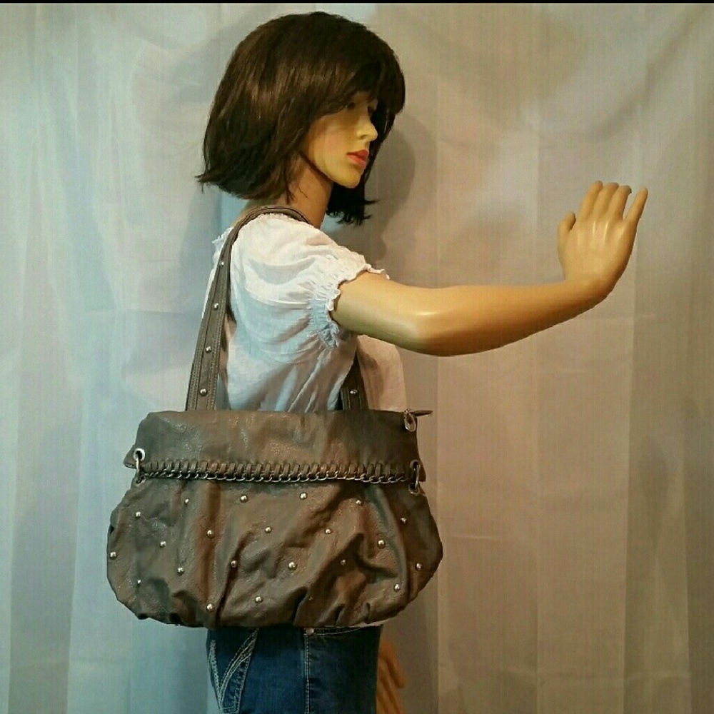 Gray shoulder bag